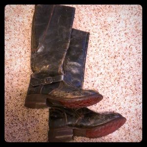 Like new Distressed leather boots